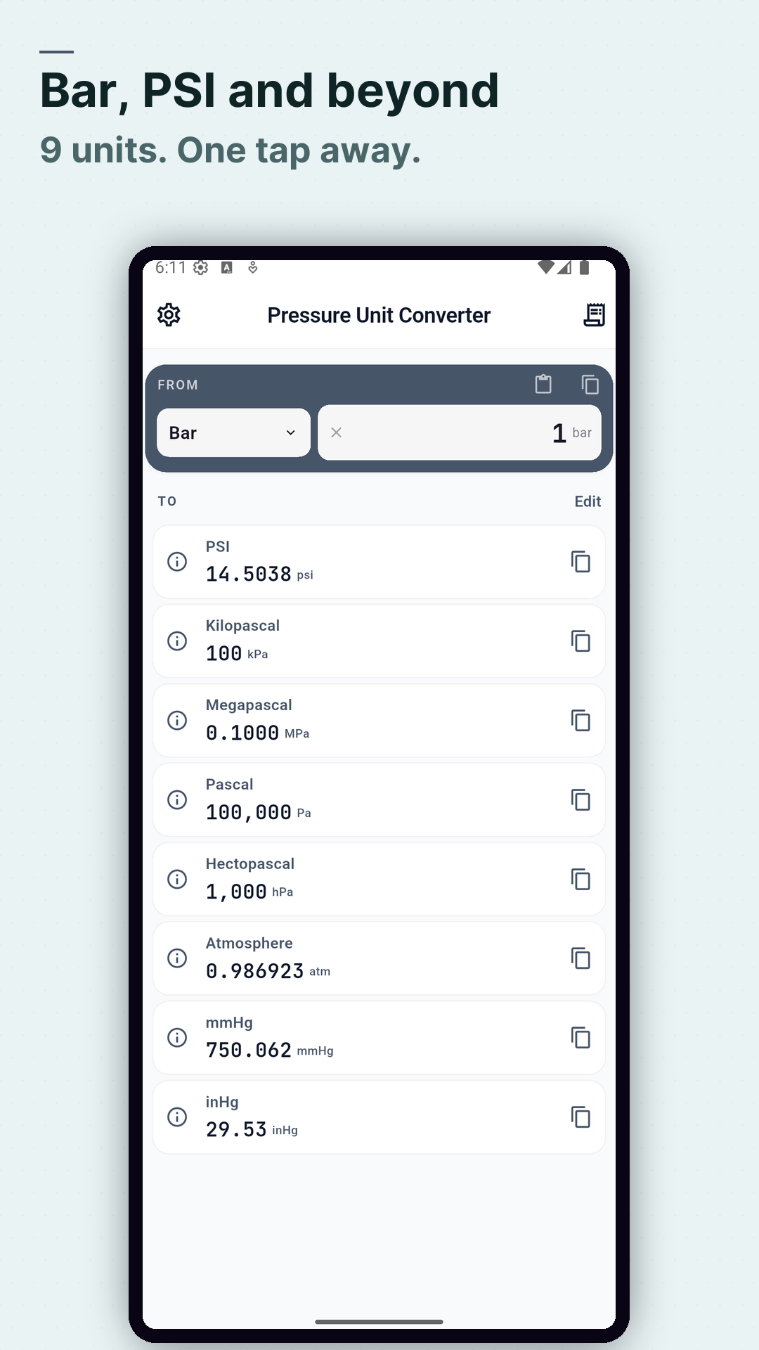 Screenshot Pressure Converter