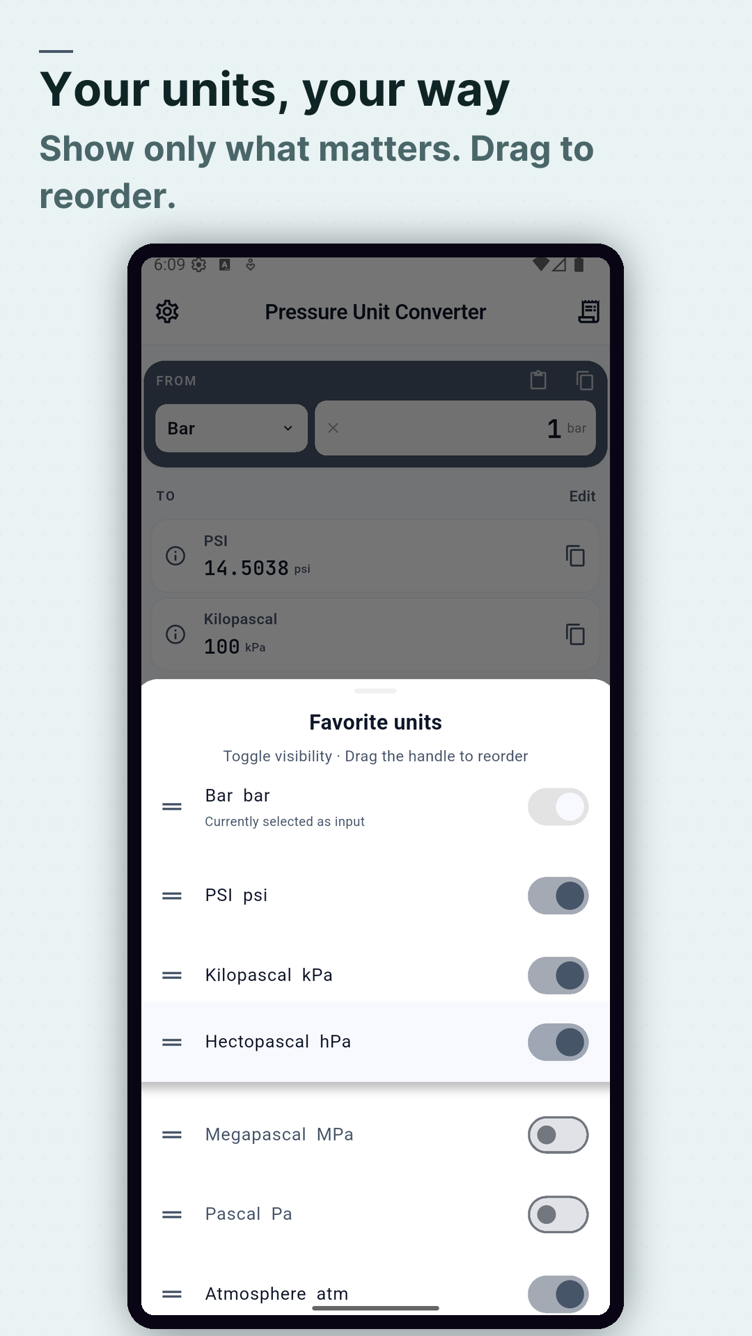 Screenshot Pressure Converter