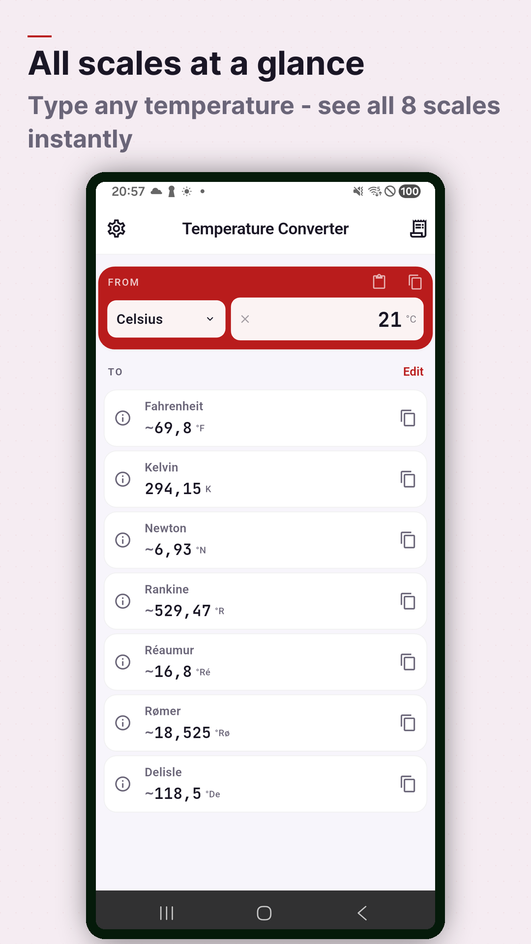 Screenshot Temperature Converter