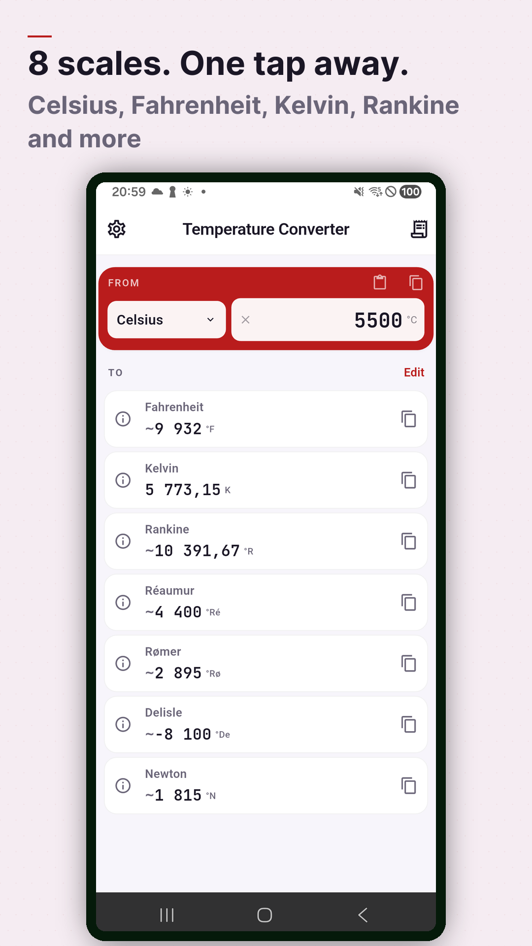 Screenshot Temperature Converter