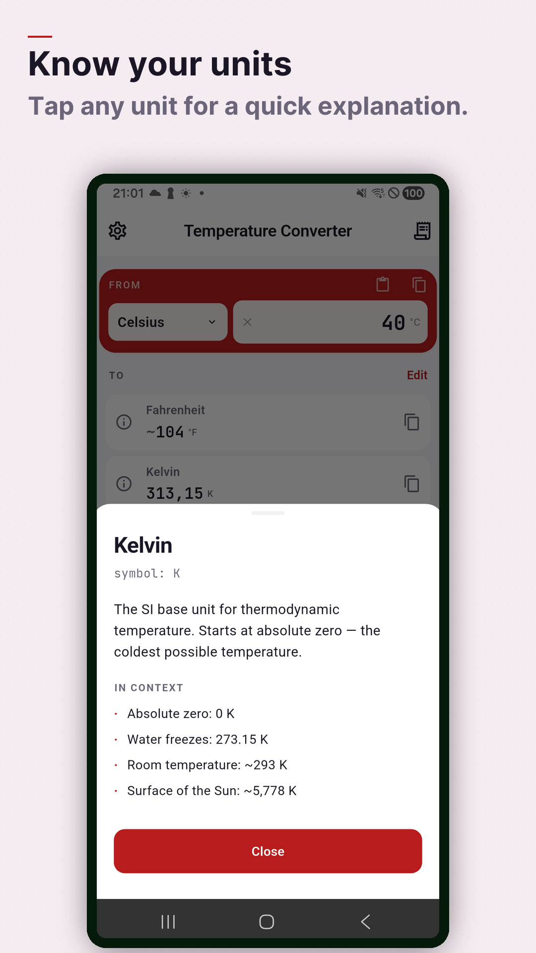 Screenshot Temperature Converter