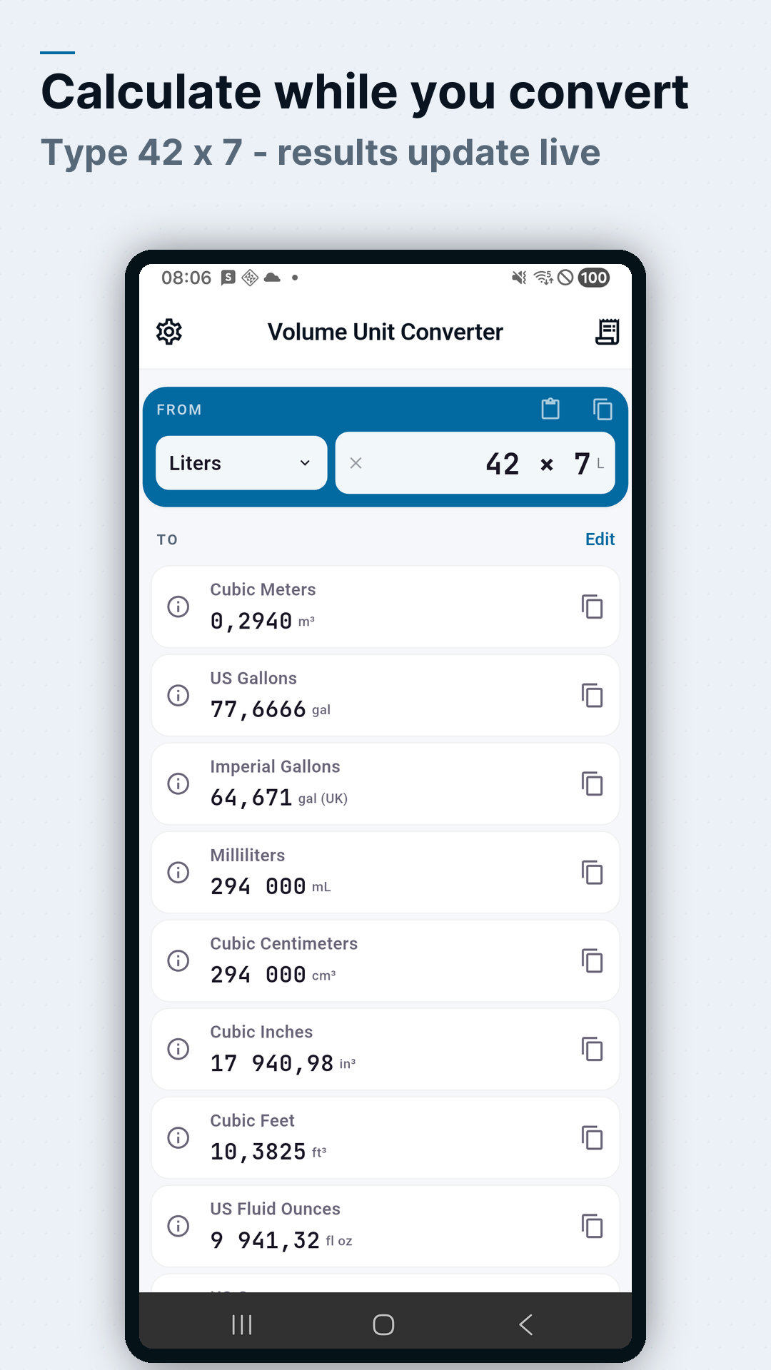 Screenshot Volume Converter