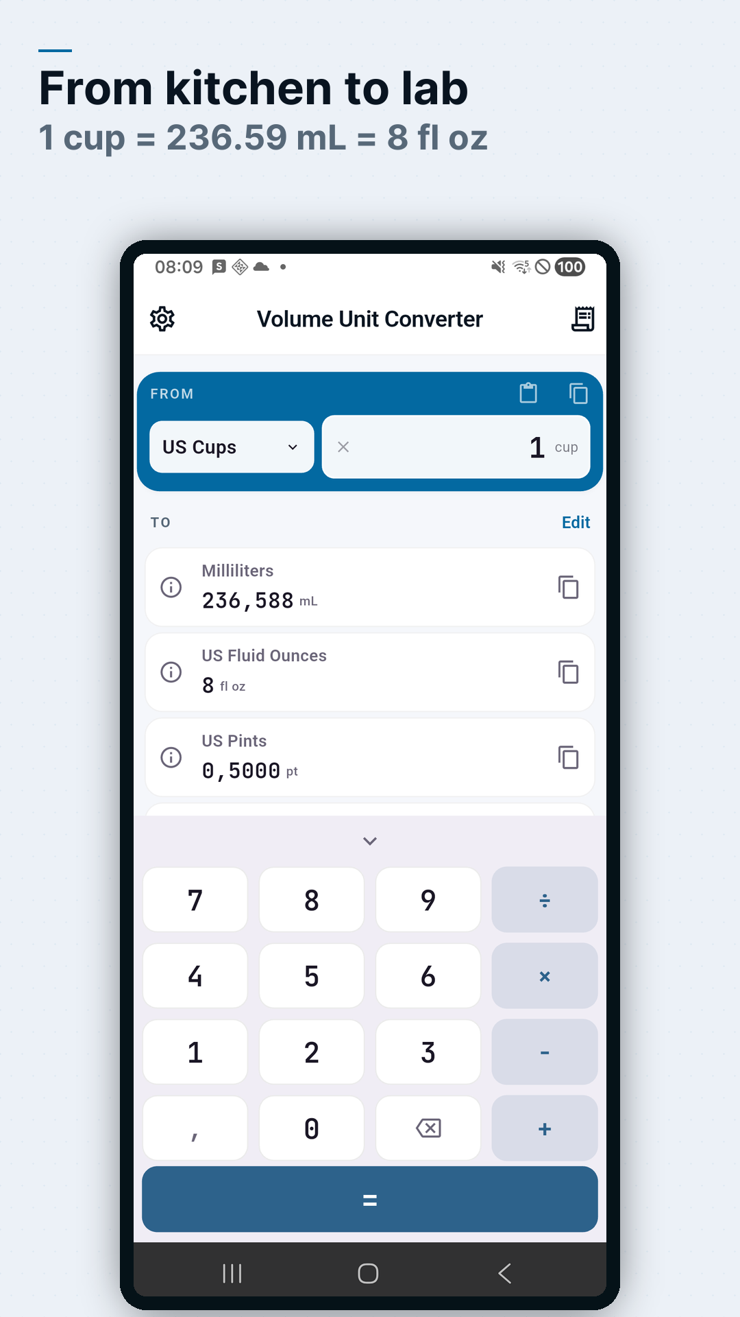 Screenshot Volume Converter