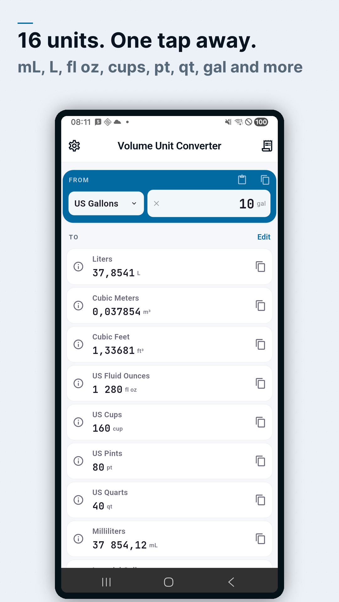 Screenshot Volume Converter