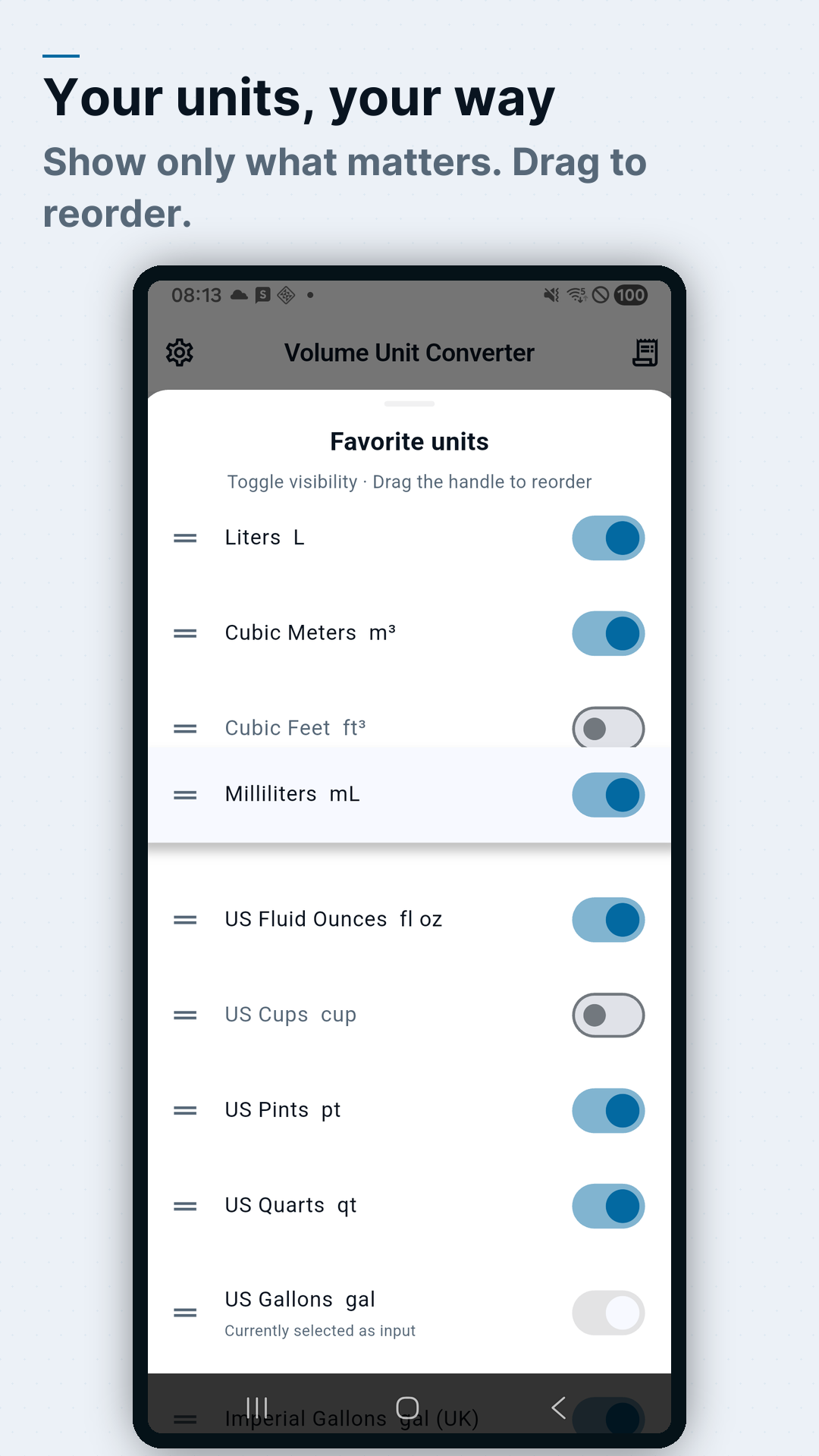 Screenshot Volume Converter