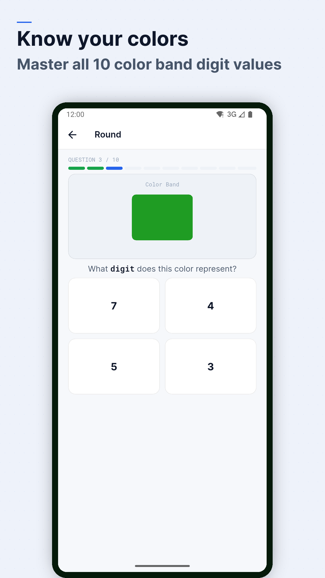 Screenshot Resistor Color Code Quiz