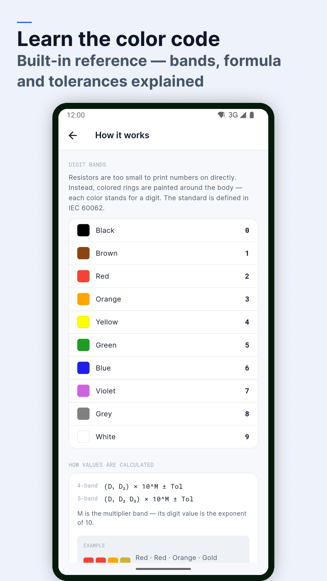 Screenshot Resistor Color Code Quiz