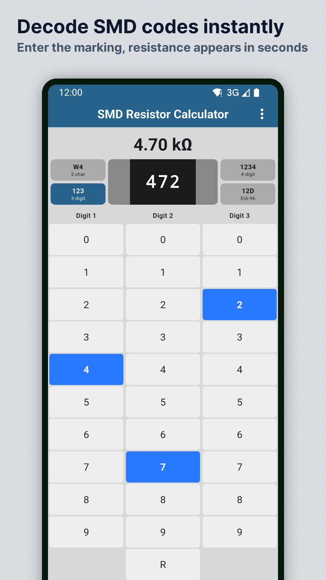 Screenshot SMD Resistor Calculator