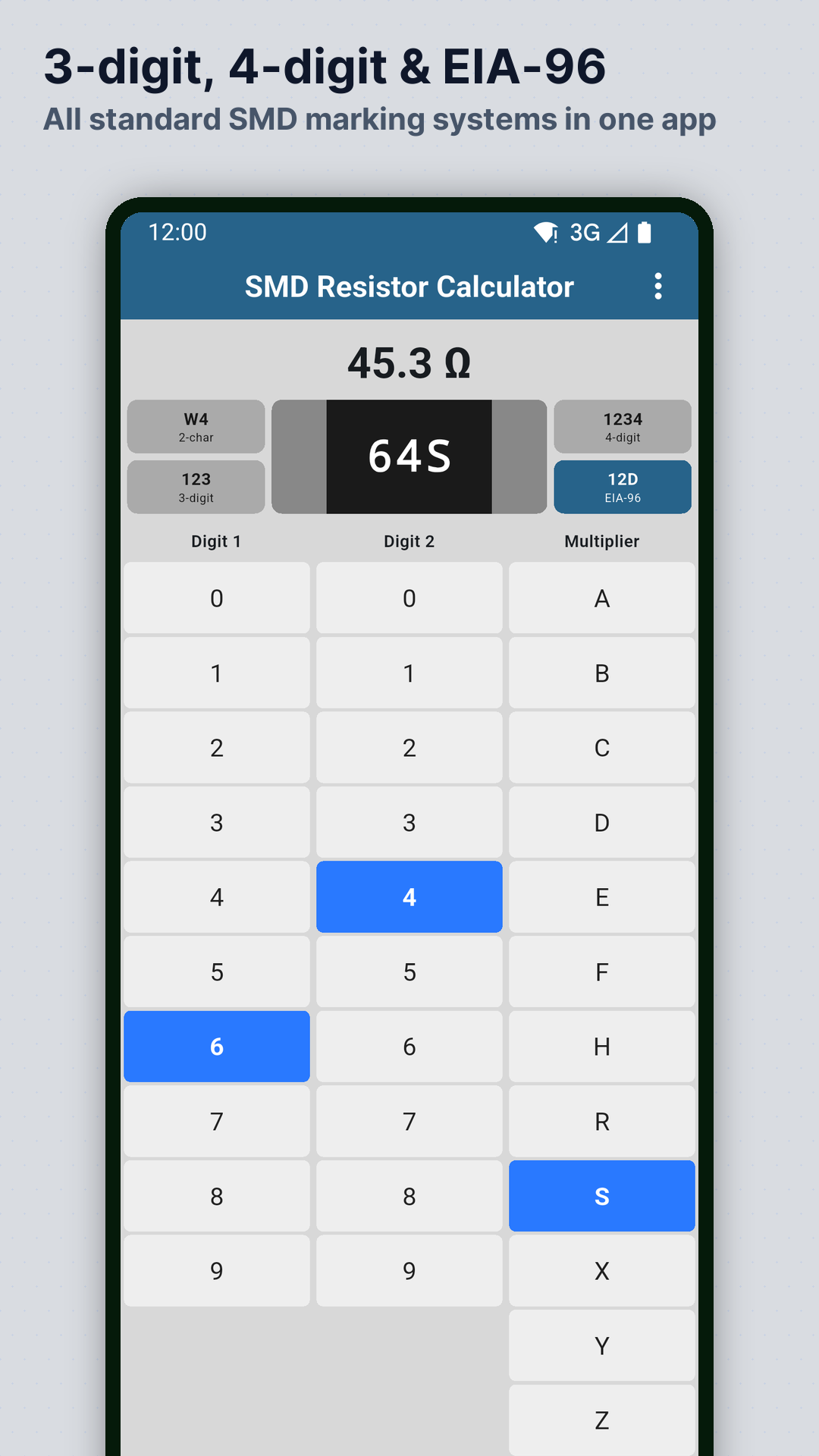 Screenshot SMD Resistor Calculator