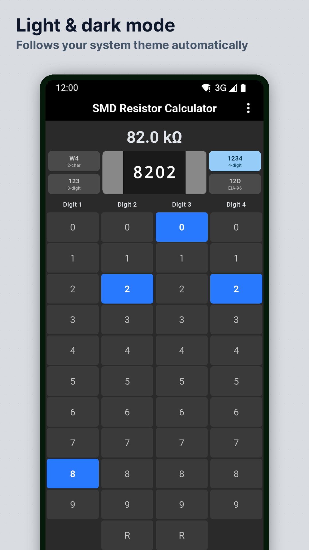 Screenshot SMD Resistor Calculator