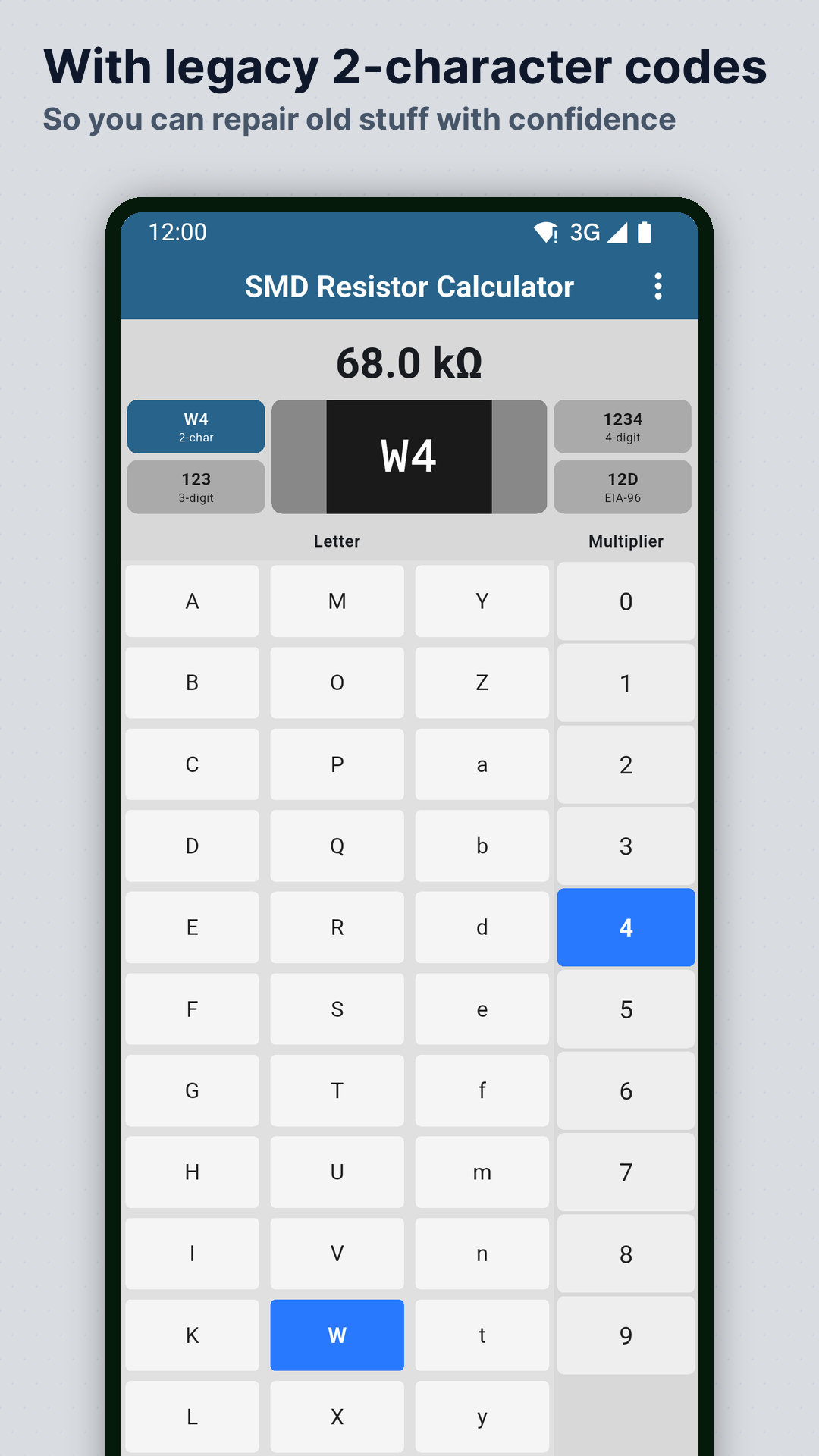 Screenshot SMD Resistor Calculator